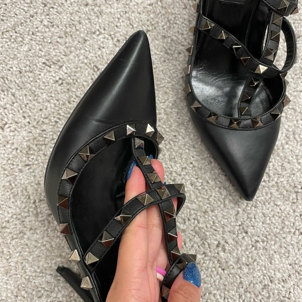 valentino garavani noir rockstud pumps 100mm - Picture 3 of 12